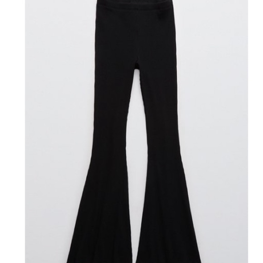 Aerie Ribbed High Rise Flare Pant